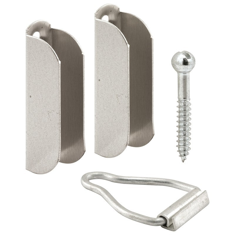 Make-2-Fit PL 8101 Top Hanger and Bottom Latch, Aluminum, Mill, For: 3/8 in Screen Frame
