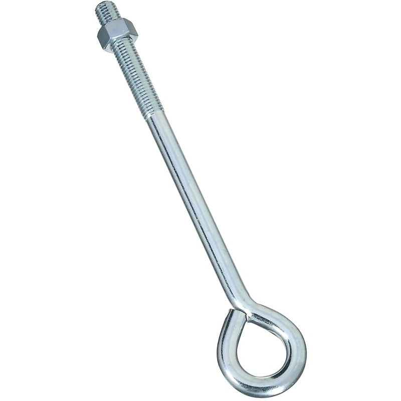 National Hardware N347-690 Series Eye Bolt, 12 in OAL, 5/8 in Thread, 3-3/4 in L Thread, 1-1/4 in ID Dia Eye, Steel
