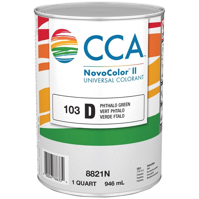 CCA NovoColor II Series 076.008821N.005 Universal Colorant, Phthalo Green, Liquid, 1 qt