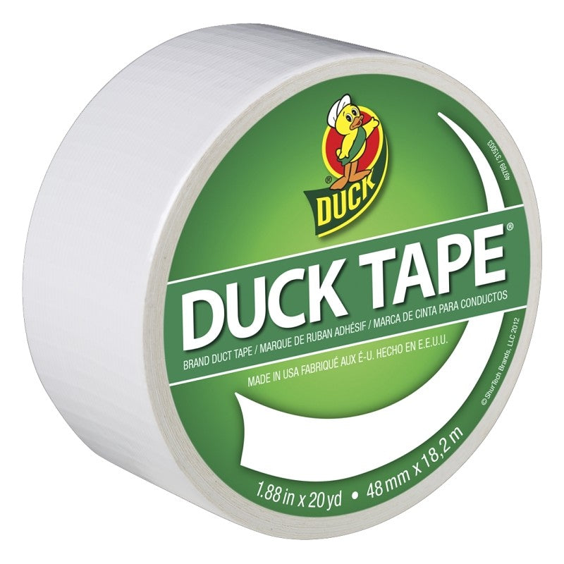 Duck 1265015 Duct Tape, 20 yd L, 1.88 in W, Vinyl Backing, White