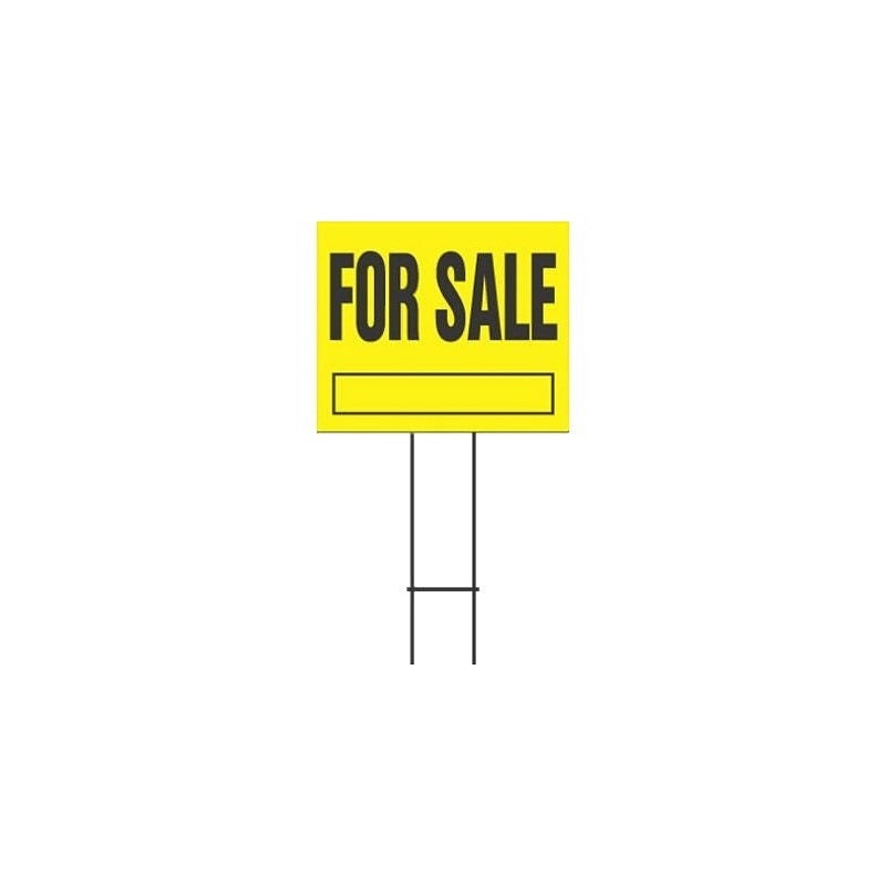 Hy-Ko YFS-10 Lawn Sign, For Sale, Black Legend, Plastic, 24 in W x 19 in H Dimensions (Pack of 5)
