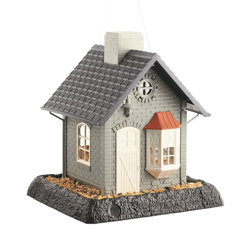North States Village 9282 Hopper Bird Feeder, Bayside Cottage, 5 lb, Safflower Seed, Sunflower Seed, 4 -Port/Perch