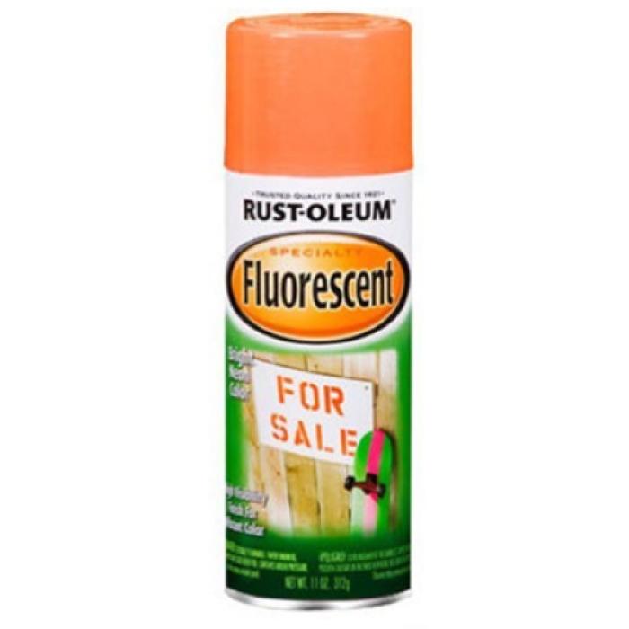 Rust-Oleum 342568 Specialty Paint, Flat/Matte, Fluorescent Orange, 11 oz, Aerosol Can