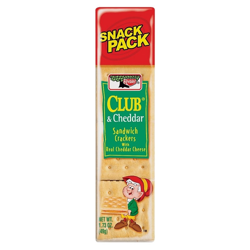 Keebler KCLUBC12 Sandwich Crackers, Club and Cheddar Flavor, 1.73 oz (Pack of 12)