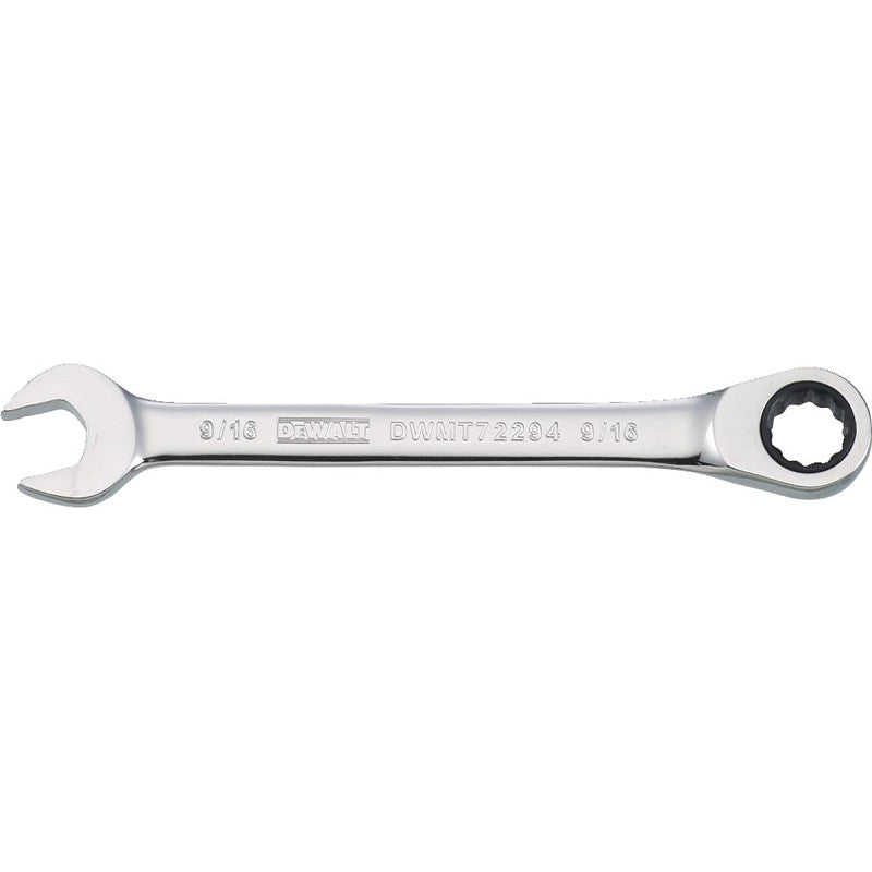 DEWALT DWMT72294OSP Combination Wrench, SAE, 9/16 in Head, 7-5/32 in L, Chrome, Comfort-Grip Handle