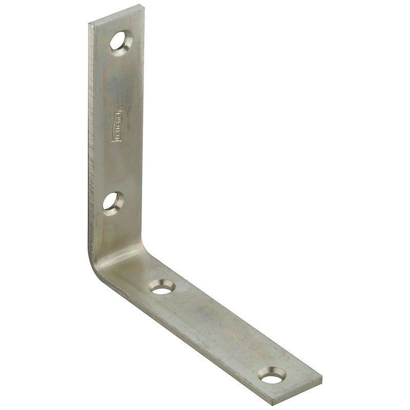 National Hardware 115BC Series N220-145 Corner Brace, 4 in L, 7/8 in W, Steel, Zinc, 0.12 Thick Material
