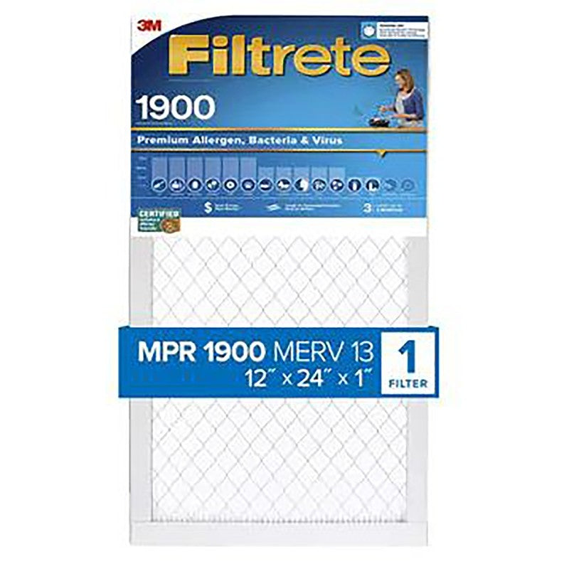 Filtrete UT20-4 Air Filter, 12 in L, 24 in W, 13 MERV, 1900 MPR (Pack of 4)