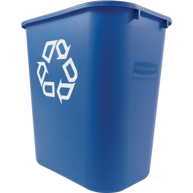Rubbermaid FG295673BLUE Deskside Waste Basket, 28.125 qt Capacity, Polyethylene, Blue