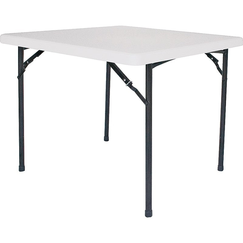 Simple Spaces BT036X001A Folding Table, 36 in OAW, 36 in OAD, 29-1/4 in OAH, Steel Frame, Polyethylene Tabletop