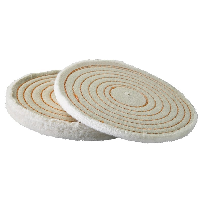 Dico 527-40-4 Buffing Wheel, 4 in Dia, 1/2 in Thick, Spiral Sewn Cotton