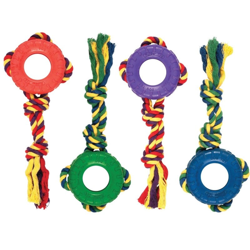 Chomper CTZ100M Dog Toy, M, Tredz Rope, Cotton/Rubber, Assorted