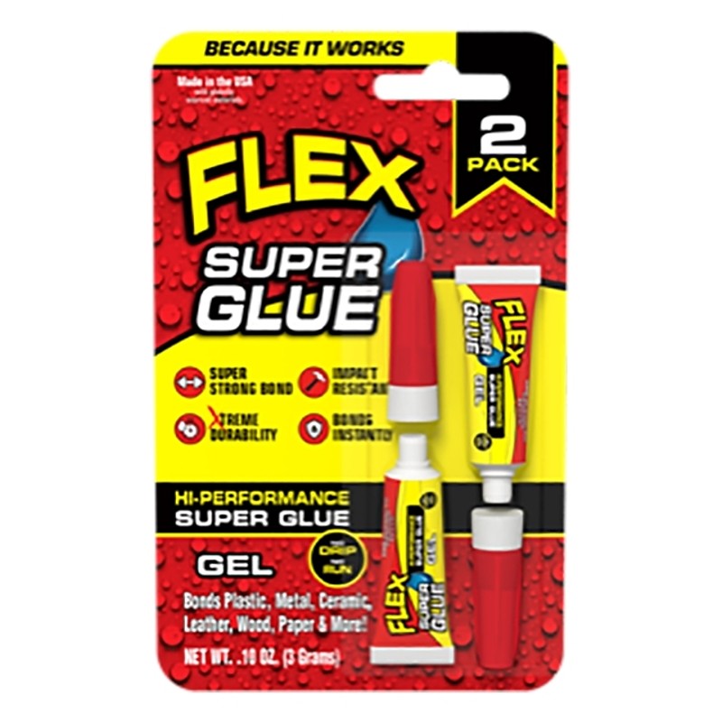 Flex Seal SGGEL2X3 High Performance Super Glue, Gel, Clear, 6 g Tube (Pack of 8)