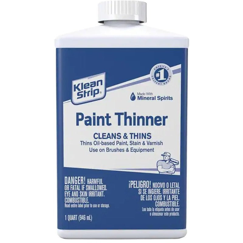 Klean Strip QKPT943 Paint Thinner, Water White, 1 qt, Can (Pack of 4)