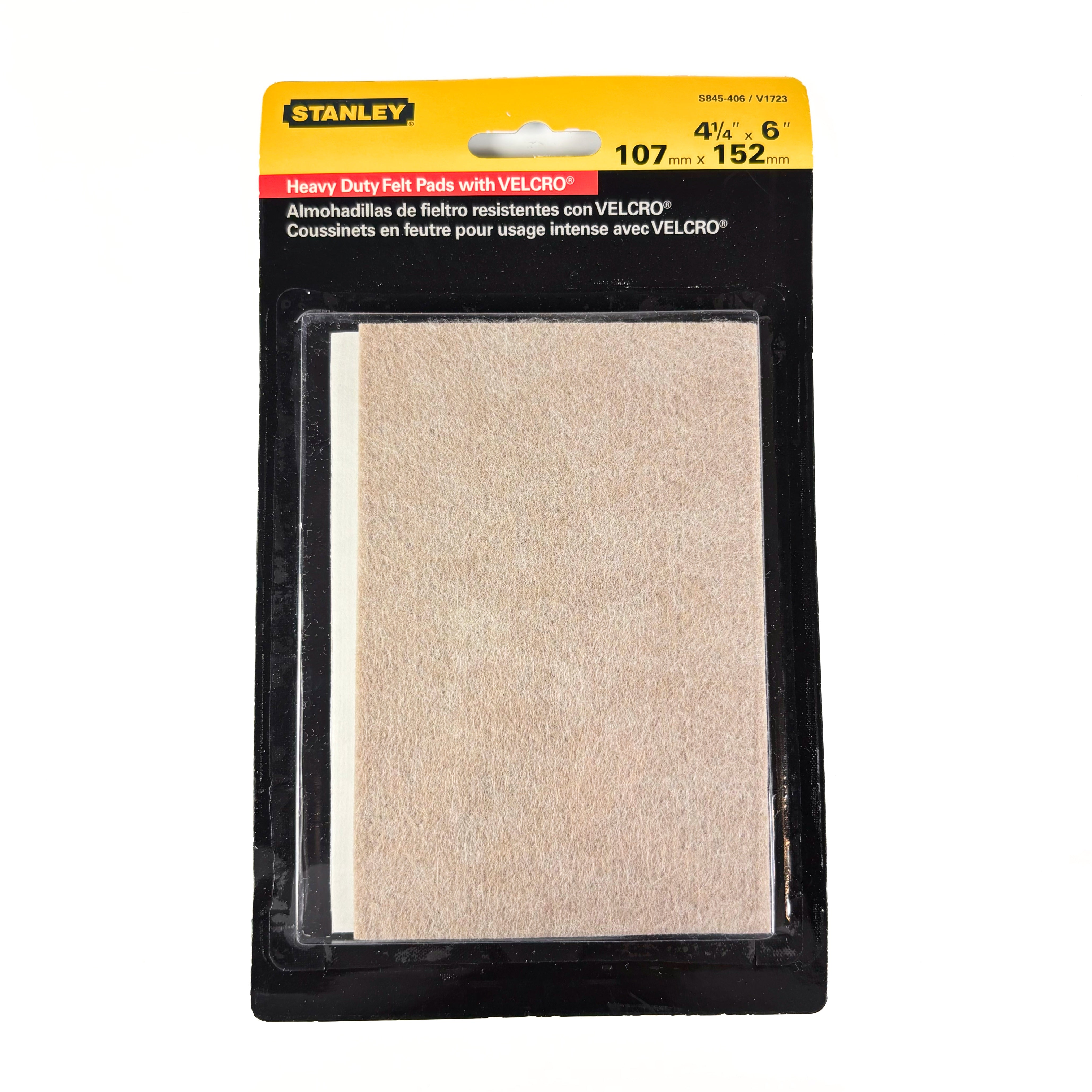Heavy Duty Felt Pad Hook & Loop Back 4-1/4 By 6 Inch Oatmeal