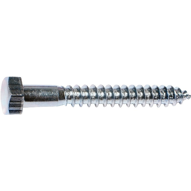 Midwest Fastener 01319 Lag Screw, 3/8 in Thread, 4 in OAL, Zinc