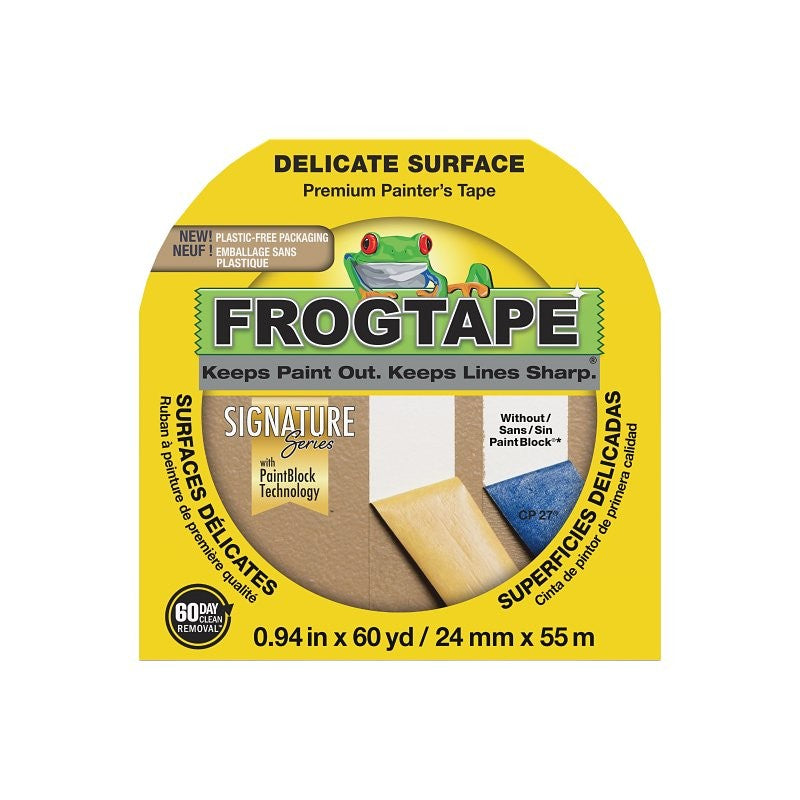 FrogTape 280220 Painting Tape, 60 yd L, 0.94 in W, Yellow