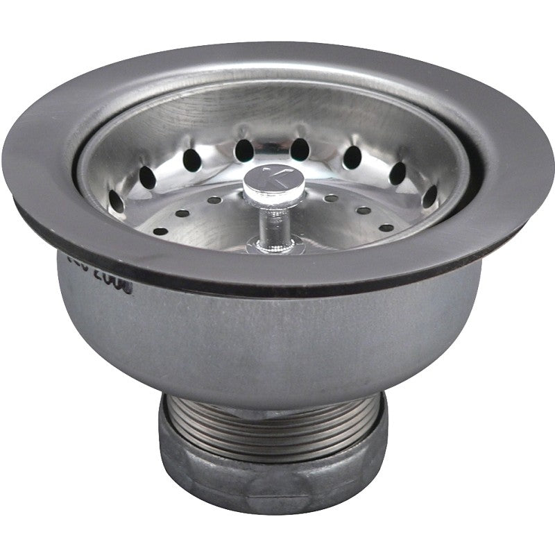 Keeney 1435SS Basket Strainer with Locking Shell, 4-3/8 in Dia, Stainless Steel, Venetian Bronze, 3-1/4 in Dia Mesh