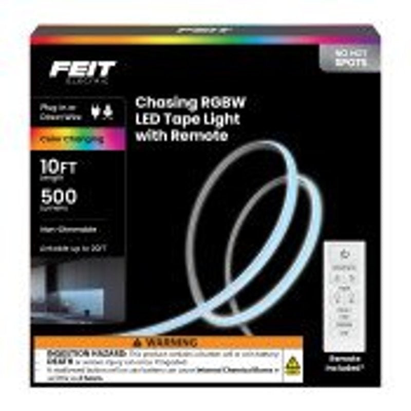 Feit Electric TAPE120/CHASE Color Chasing and Tunable Tape Light, 100/240 V, 24 W, LED Lamp, RGB/Tunable White