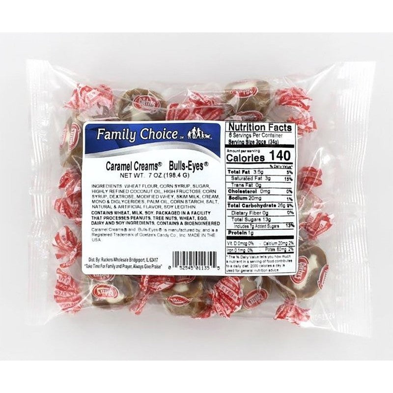 Family Choice 1135 Bullseye, Caramel Flavor, 7.5 oz (Pack of 12)