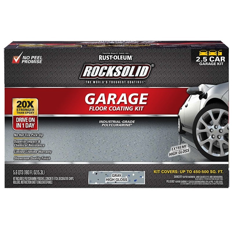 Rust-Oleum 293513 Floor Coating Kit, Extreme High-Gloss, Gray