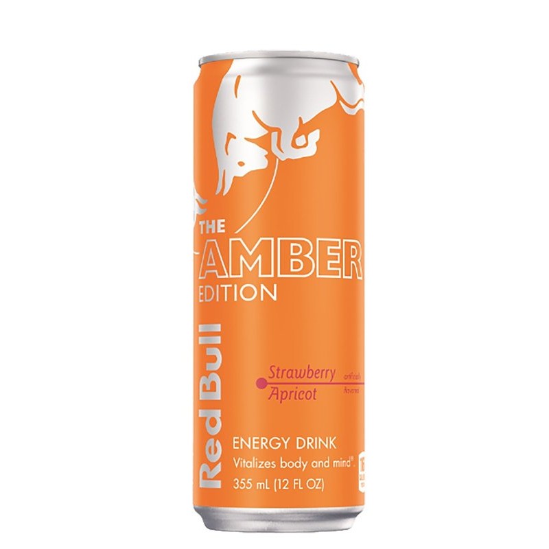 Red Bull Amber Edition Series RB240073 Energy Drink, Strawberry Apricot, 12 oz, Can (Pack of 24)