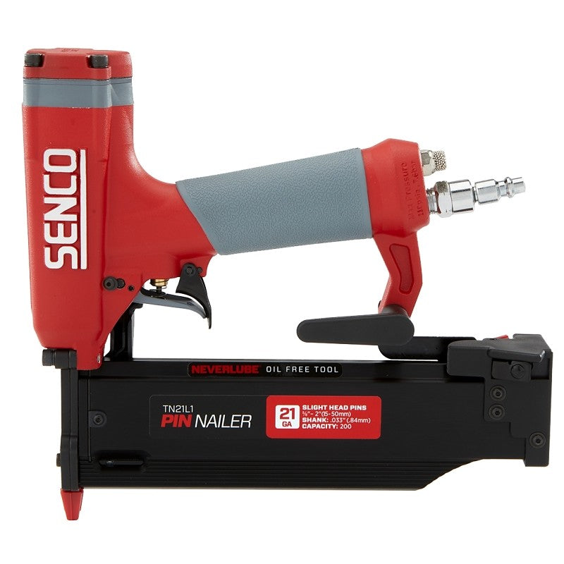 Senco TN21L1 Pin Nailer, 200 Magazine, Straight Collation, Strip Collation, 3/5 to 2 in Fastener, 1.1 scfm Air