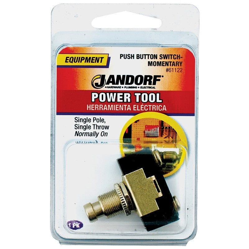 Jandorf 61122 Switch, 10/15 A, 125/250 V, SPST, Screw Terminal, Black/Silver