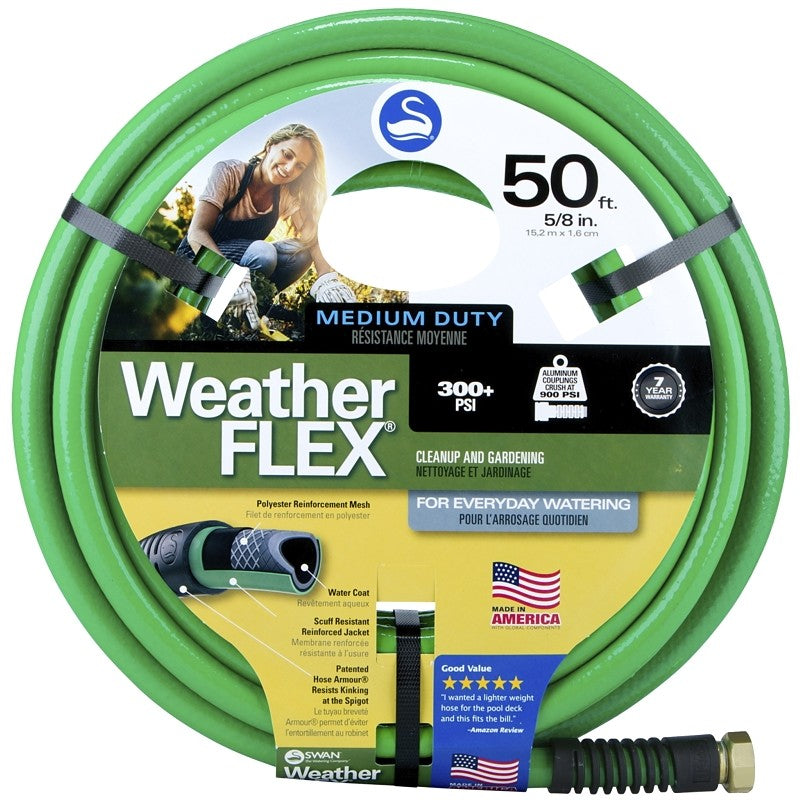 Swan SNWF58050 Garden Hose, 50 ft L, GHT, PVC, Green