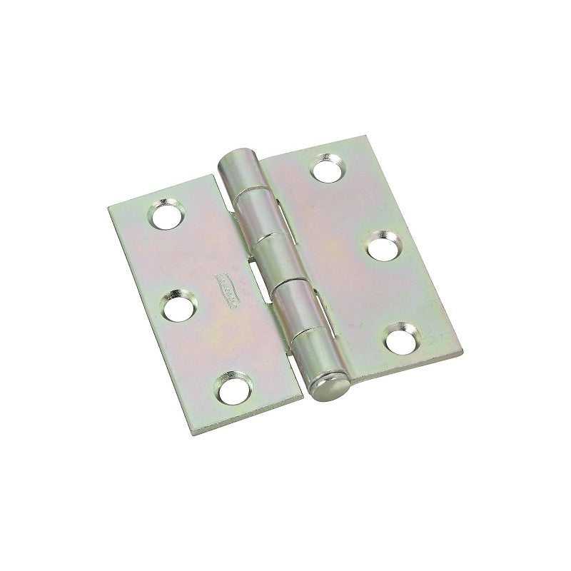 National Hardware N195-644 Broad Hinge, 2-1/2 in L x 2-1/2 in W Dimensions, 2-1/2 in W Frame Leaf, Steel, Zinc, 43 lb