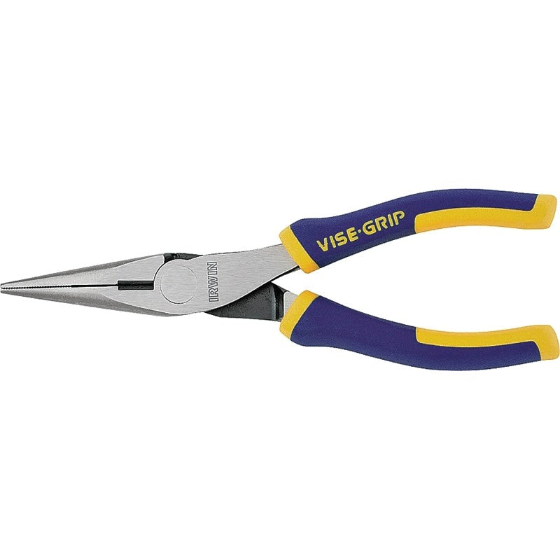 Irwin 2078216 Nose Plier, Blue/Yellow Handle, ProTouch Grip Handle, 23/32 in W Jaw, 1-25/32 in L Jaw