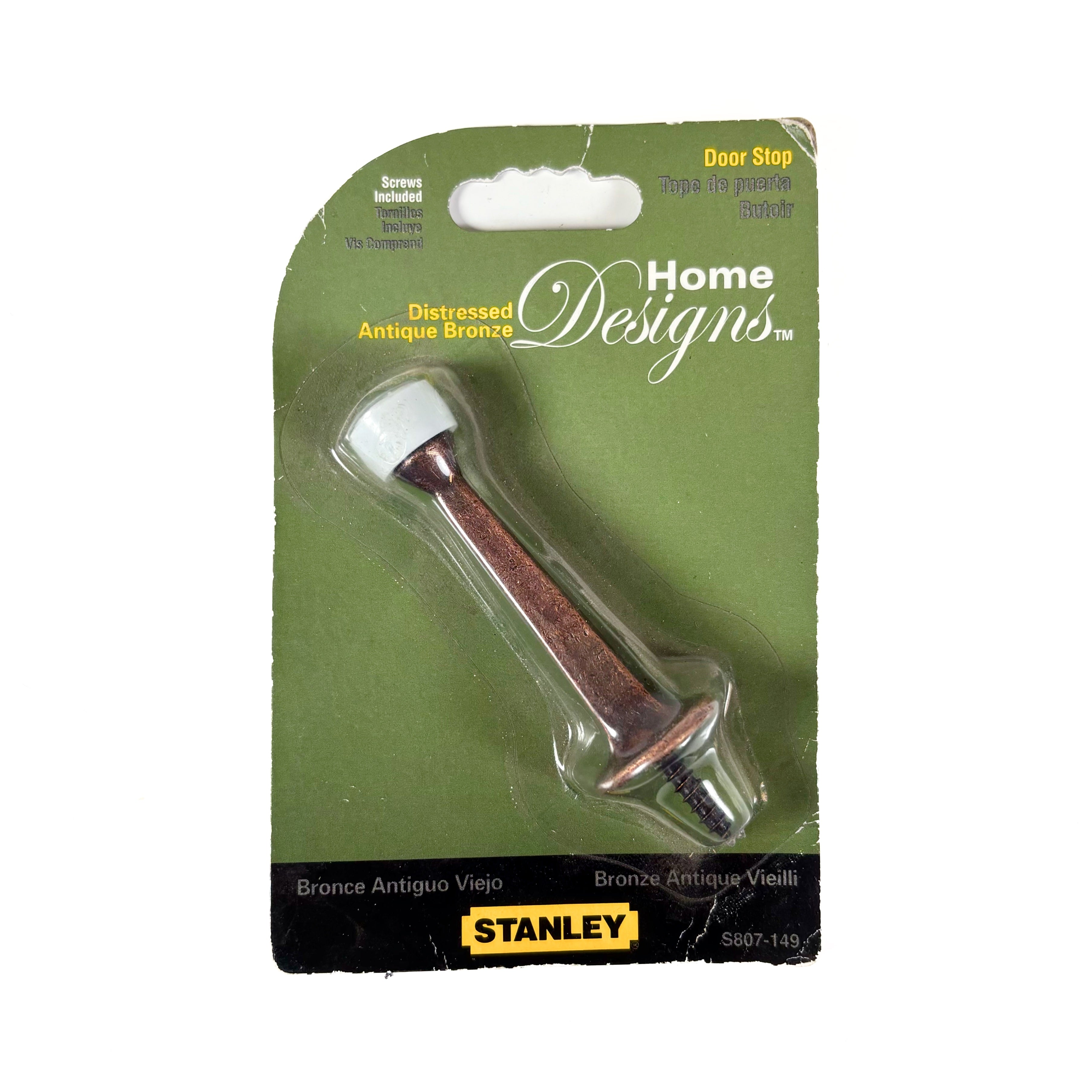 Square Taper Door Stop 3 Inch Distressed Antique Bronze