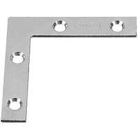 Flat Corner Iron Braces 2 By 3/8 By 0.07 Inch Zinc Plated Steel 4 Pack