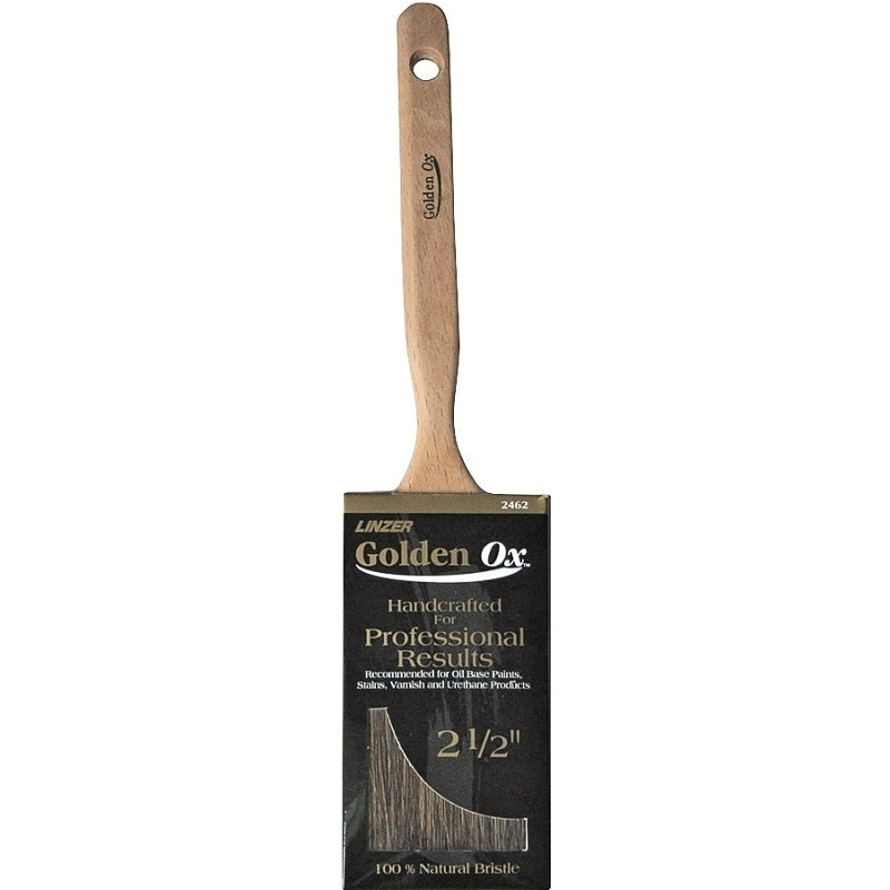 Linzer WC 2462-2.5 Paint Brush, 2-1/2 in W, 2-3/4 in L Bristle, Very Fine China Bristle, Flat Sash Handle