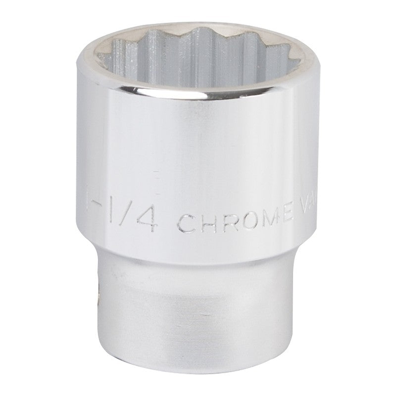 Vulcan MT-SS6040 Drive Socket, 1-1/4 in Socket, 3/4 in Drive, 12-Point, Chrome Vanadium Steel, Chrome