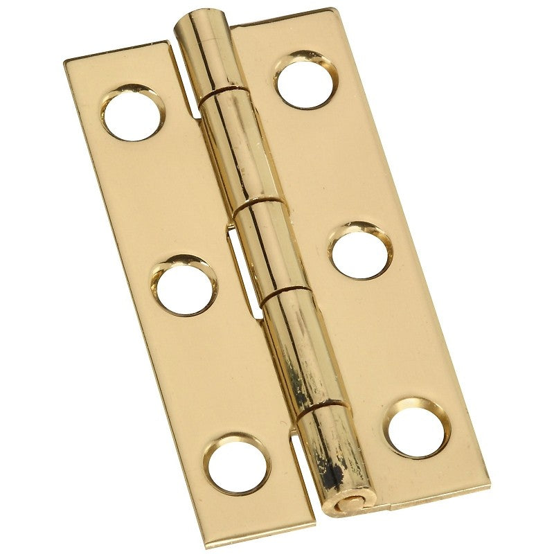 National Hardware N211-235 Series Decorative Narrow Hinge, 2 in L x 1 in W Dimensions, 2 in H Door Leaf, Brass, 5 lb