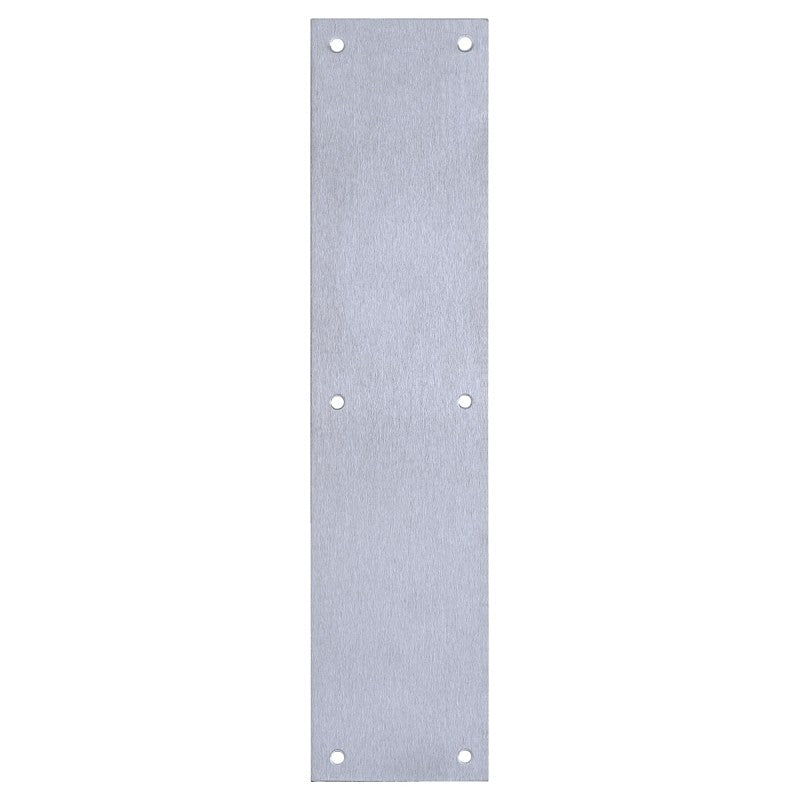 Tell Manufacturing DT100072 Push Plate, Aluminum/Steel, Satin, 15 in L, 3-1/2 in W, 0.05 ga Thick