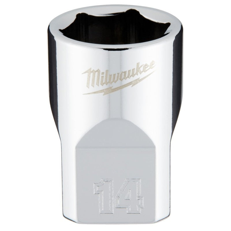Milwaukee 45-34-9084 Socket, 14 mm Socket, 3/8 in Drive, 6-Point, Chrome Vanadium Steel, Chrome