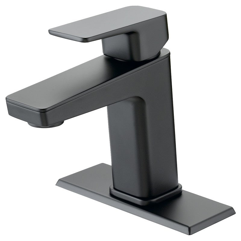 Boston Harbor FS6A0215BL Lavatory Faucet, 1.2 gpm, 1-Handle, 1, 3-Faucet Hole, Metal/Plastic, Matte Black