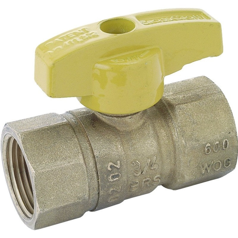 BrassCraft PSBV503-8 Gas Ball Valve, 1/2 in Connection, FIP, 5 psi Pressure, Brass Body