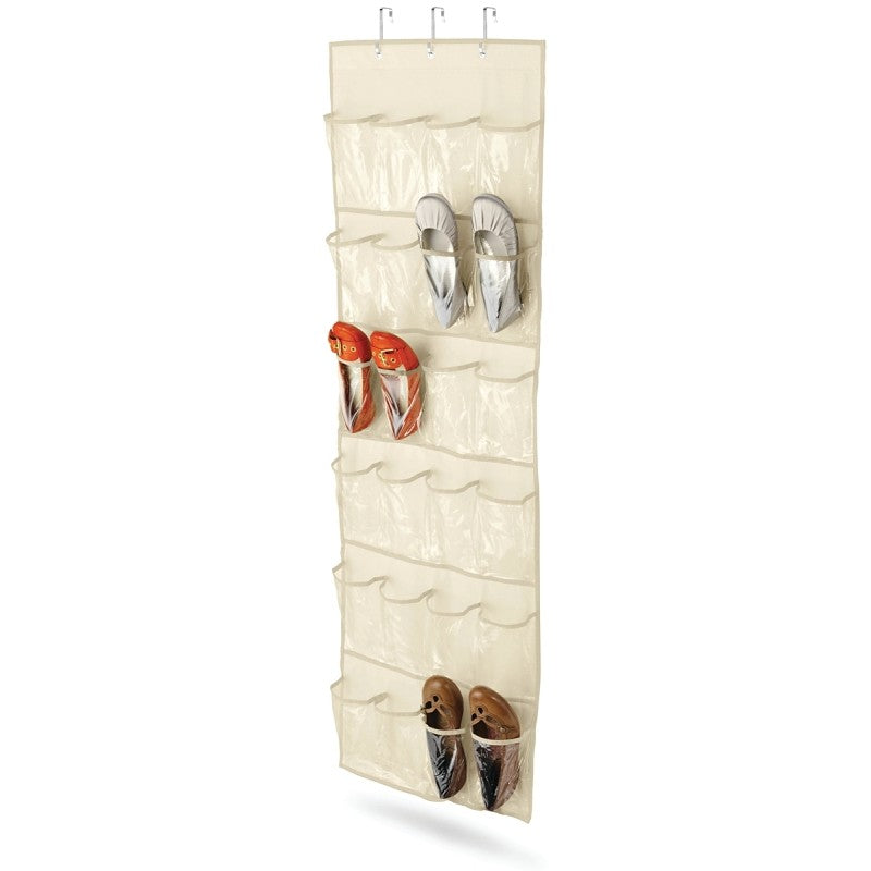 Honey-Can-Do SFT-01256 Shoe Organizer, 21 in W, 57 in H, Canvas, Beige