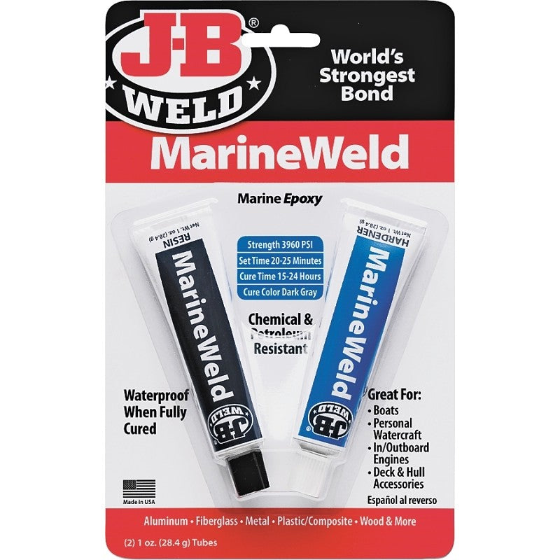 J-B Weld 8272 Cold Weld Epoxy, Dark Gray, Solid, 2 oz Tube, Compositions: Bisphenol A- Epichlorhydrin