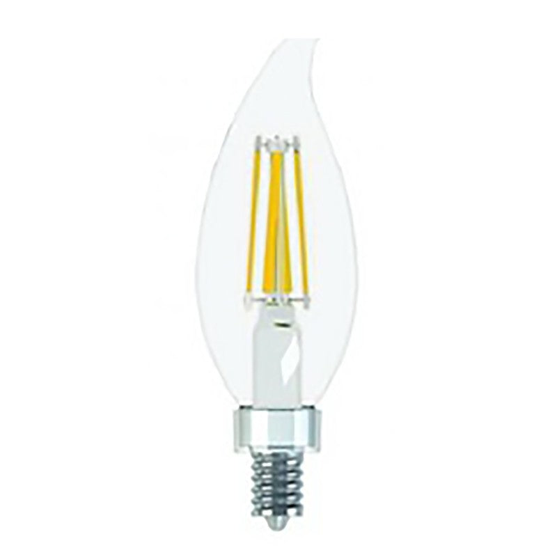 GE Industrial Solutions 31440 LED Bulb, Decorative, 500 Lumens, 5.5 W, CAC Lamp, 60 W Equivalent, E12 Lamp Base, Clear
