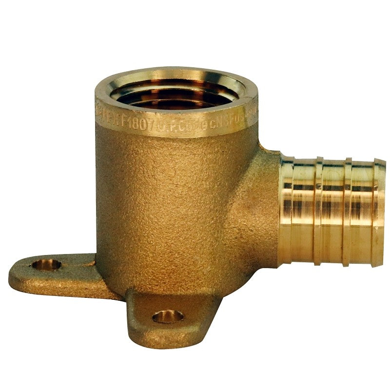 Apollo Valves APXDEE3412 Pipe Elbow, 3/4 x 1/2 in, Barb x FPT, Brass, 200 psi Pressure
