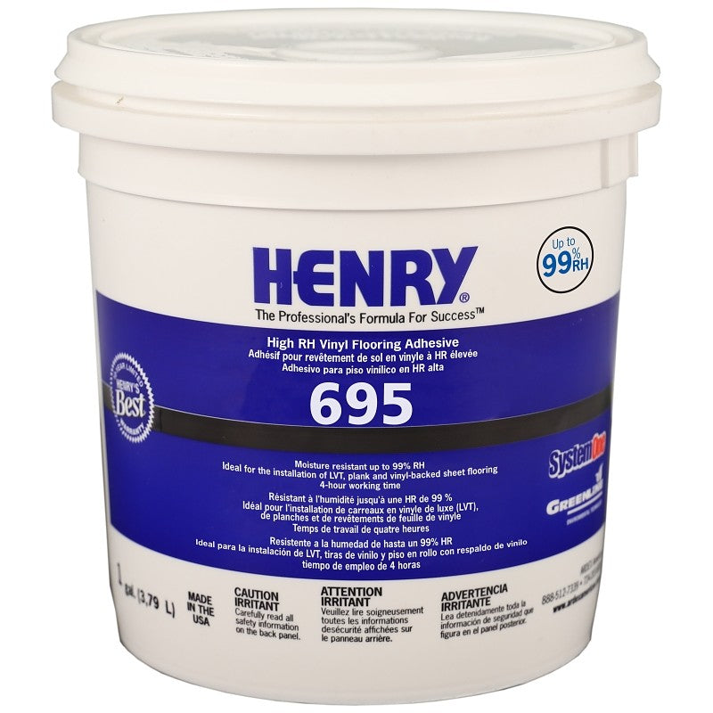 Henry 695 Series 32079 Flooring Adhesive, Paste, Mild, 1 gal (Pack of 4)