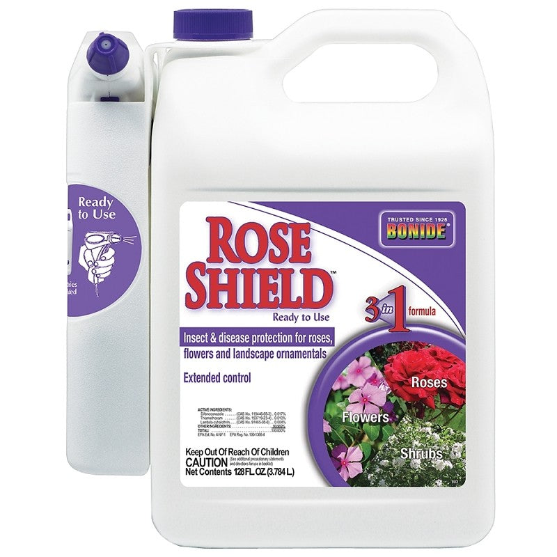 Bonide Rose Shield 983 RTU Insecticide with Power Spray, Liquid, Spray Application, 1 gal (Pack of 3)