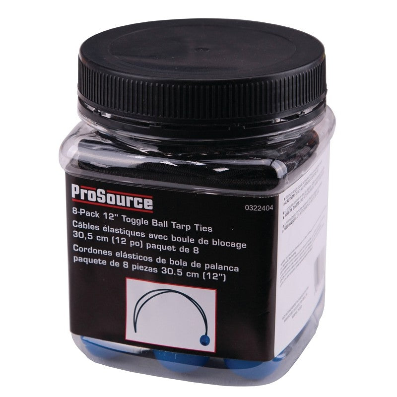 ProSource FH4031 Canopy Tarp Tie, Heavy-Duty, Plastic/Rubber, Black/Blue (Pack of 12)