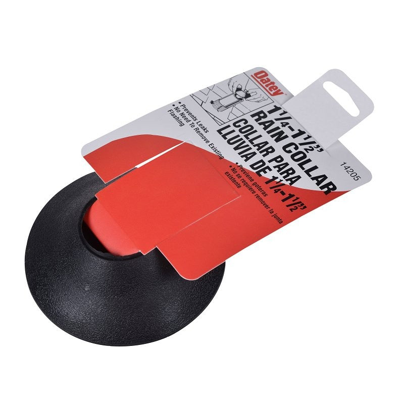 Oatey 14205 Rain Collar, 1-1/4 to 1-1/2 in Vent Hole, Rubber