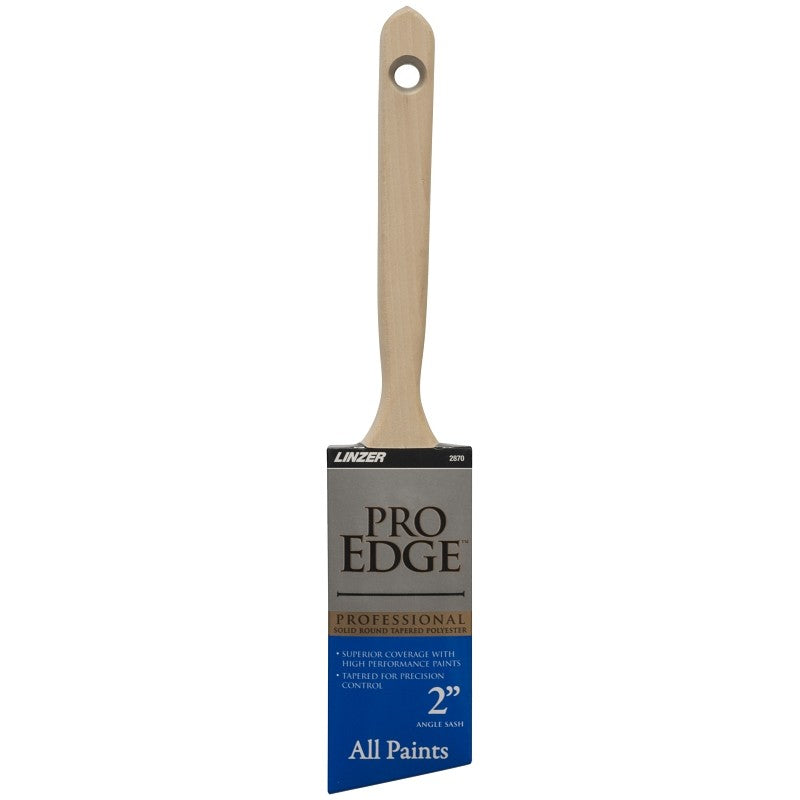 Linzer 2870-2 Paint Brush, Wood Handle, 2 in W, Extra Soft Brush, Polyester Bristle, Angle Sash Handle (Pack of 6)