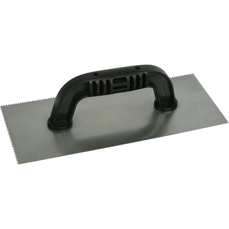 QLT 222 Trowel, 1/16 in W x 1/16 in D Notch, 11 in L, 4-1/2 in W, Square Notch