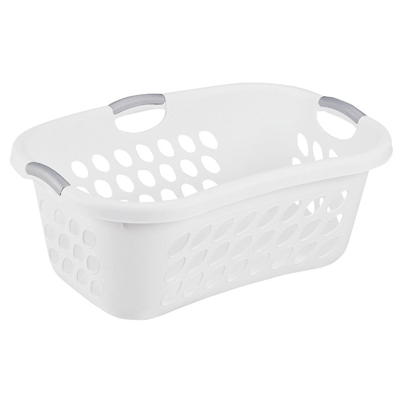 Sterilite Ultra 12108006 Laundry Basket, 1.25 bu Capacity, Plastic, White, 1-Compartment